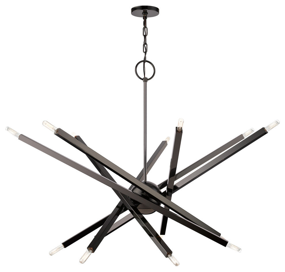 Livex Lighting Monaco 14-Light Black Chrome Extra Large Chandelier