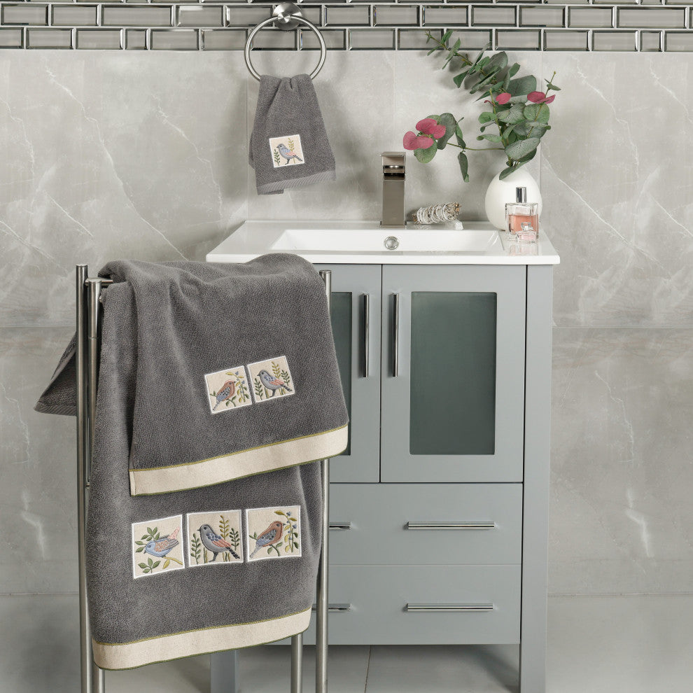 Linum Home Textiles 100% Turkish Cotton BELINDA 2PC Emb Fingertip Towel Set