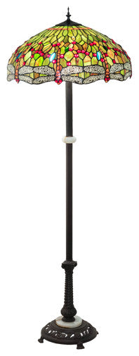 Meyda Lighting 228851 62" High Tiffany Hanginghead Dragonfly Floor Lamp