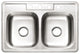 GKTD33210 Self-Rimming Double Bowl Kitchen Sink Satin Nickel GKTD332210