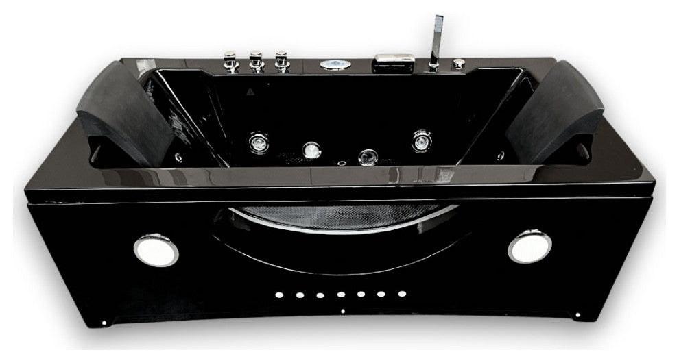 Whirlpool Tub Black 71"x36" Hot Tub Double Pump and Heater, Hypnotic