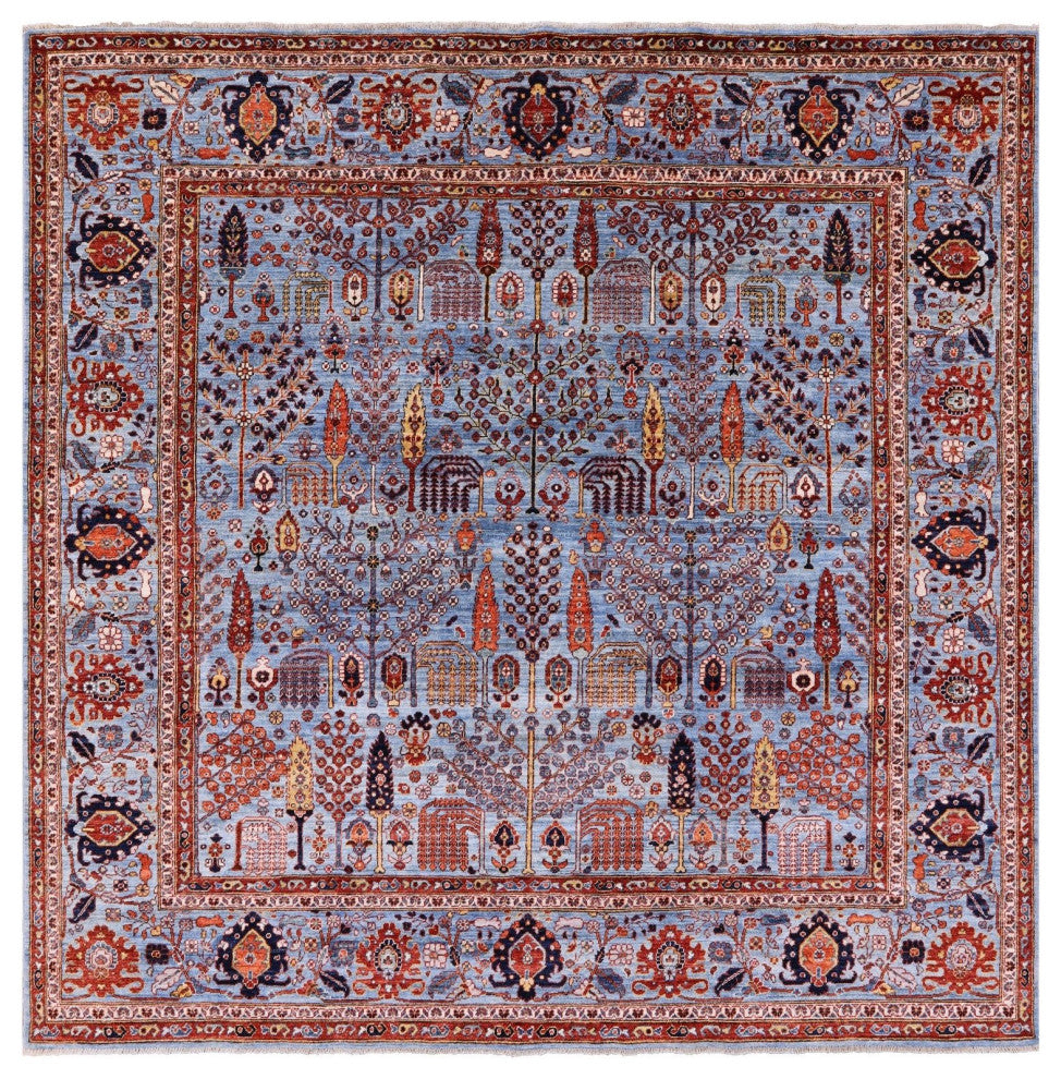 8' Square Persian Ziegler Handmade Wool Rug - Q12887