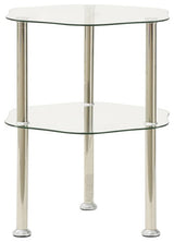 vidaXL Side Table 2-Tier End Coffee Table with Shelf Transparent Tempered Glass