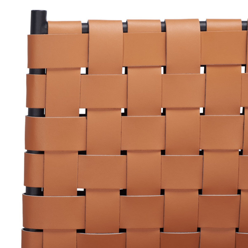 Safavieh Bahari Woven Counter Stool, Cognac/Black