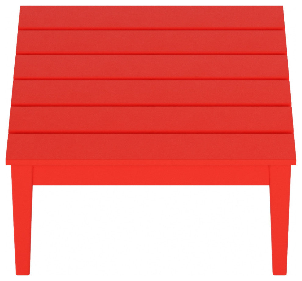 WestinTrends 5PC Outdoor Patio Adirondack Rocking Chairs, Accent Table Set, Red