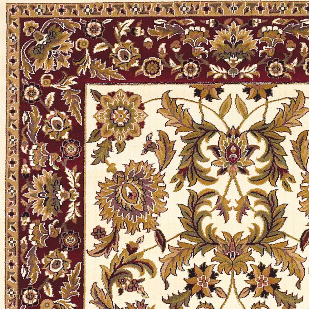 HomeRoots 9' x 13' Polypropylene Ivory or Red Area Rug
