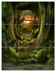 "Green Paradise Tunnel" Metal Wall Art, 3 Panels, 28"x36"