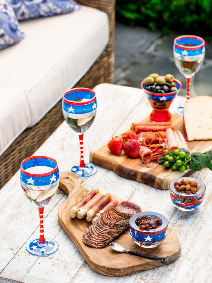 Stars and Stripes Wine Glass Patriotic Collection, Set of 2