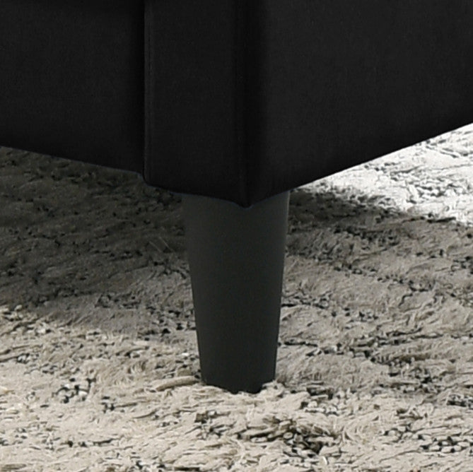 Hale Velvet Accent Armchair With Tufting, Black