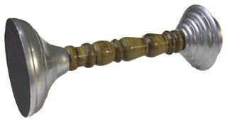 Handmade Iron and Wood Traditional Pillar Candle Holder, Silver