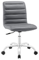 Modern Contemporary Office Chair, Grey Faux Leather