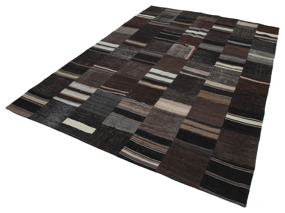 Rug N Carpet - Handmade Anatolian 6' 11'' x 9' 11'' Rustic Patchwork Kilim Rug