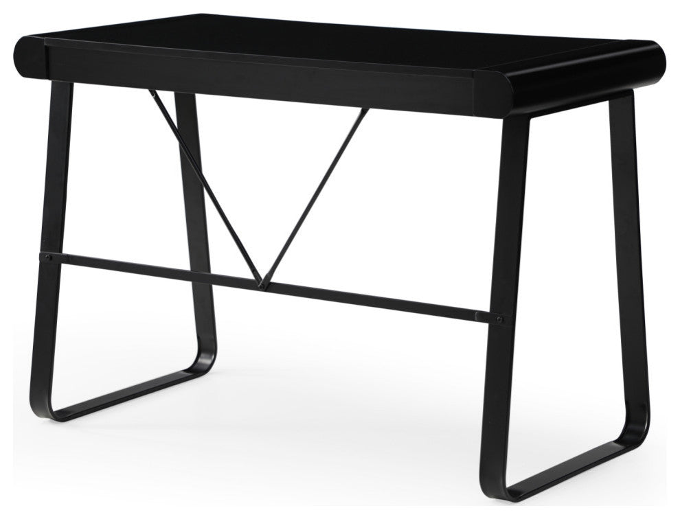Loft Lyfe Nila Desk, 2 Storage Drawers, Black 43.3Lx21.6Wx30H