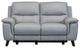 Lizette Loveseat, Dark Brown Wood Finish and Dove Gray Genuine Leather