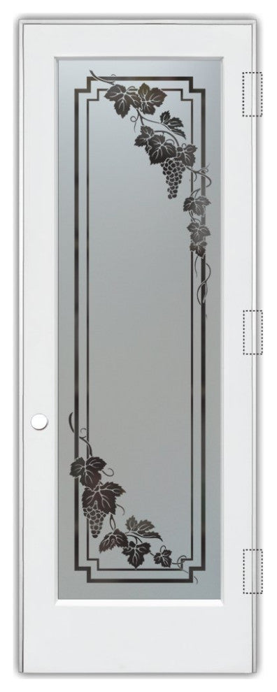 Pantry Door - Vineyard Grapes Cascade - Primed - 28" x 96" - Knob on Left -...