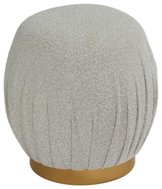 Cortesi Home Paulina Round Ottoman, Light Gray