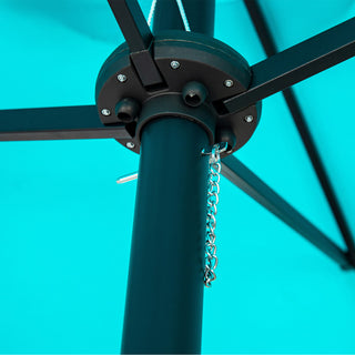 Ainfox 15 FT Double-Sided Patio Umbrella With Crank and Cross Base, Blue