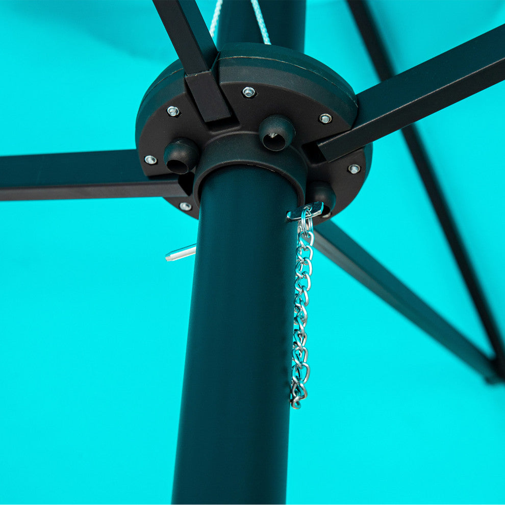 Ainfox 15 FT Double-Sided Patio Umbrella With Crank and Cross Base, Blue