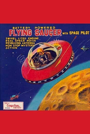 Battery Operated Flying Saucer - Gallery Wrapped Canvas Art 28" x 42"