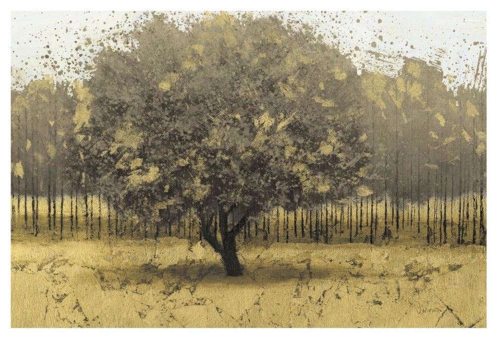 "Golden Trees I Taupe" Digital Paper Print by James Wiens, 62"x42"