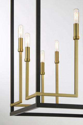 Minka Lavery Union Estates 8 Light Pendant, Coal / Soft Brass