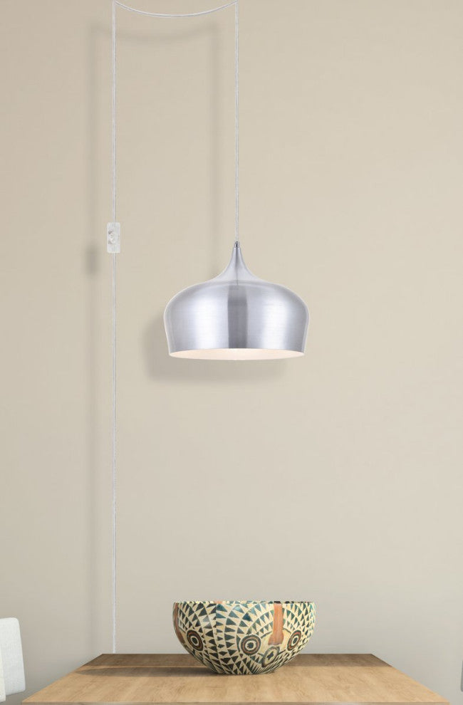 Nina 1-Light Burnished nickel Plug-In Pendant