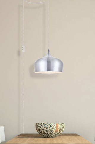 Nina 1-Light Burnished nickel Plug-In Pendant