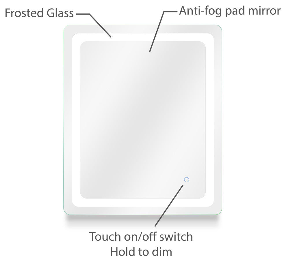 Dyconn Faucet Egret Tri-Color LED Wall Mounted Bathroom Mirror, 30"w X 36"h