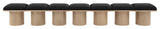 Pavilion Boucle Fabric Upholstered 7-Piece Modular Bench, Black, Natural Finish
