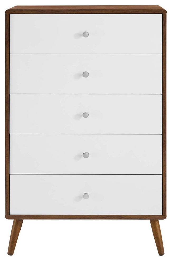 Transmit 5-Drawer Chest, Walnut White