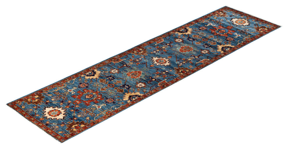 Serapi One-of-a-Kind Hand-Knotted Area Rug Light Blue, 2'8" x 9'11"