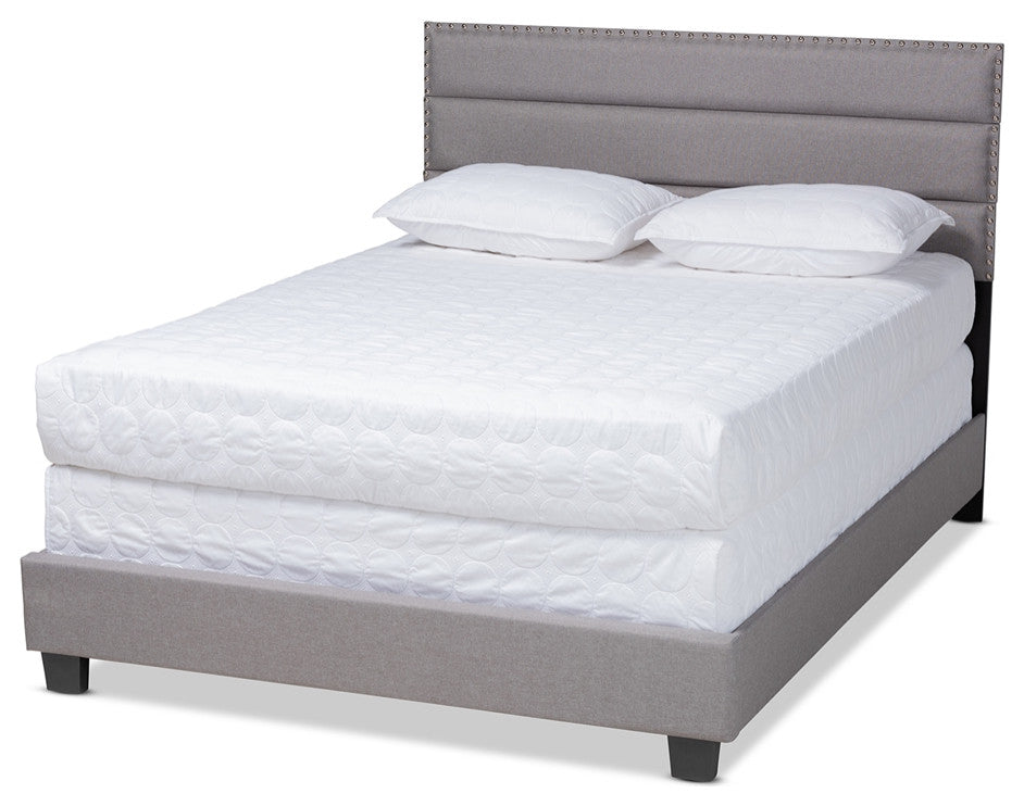 Modern Grey Fabric Upholstered King Size Bed