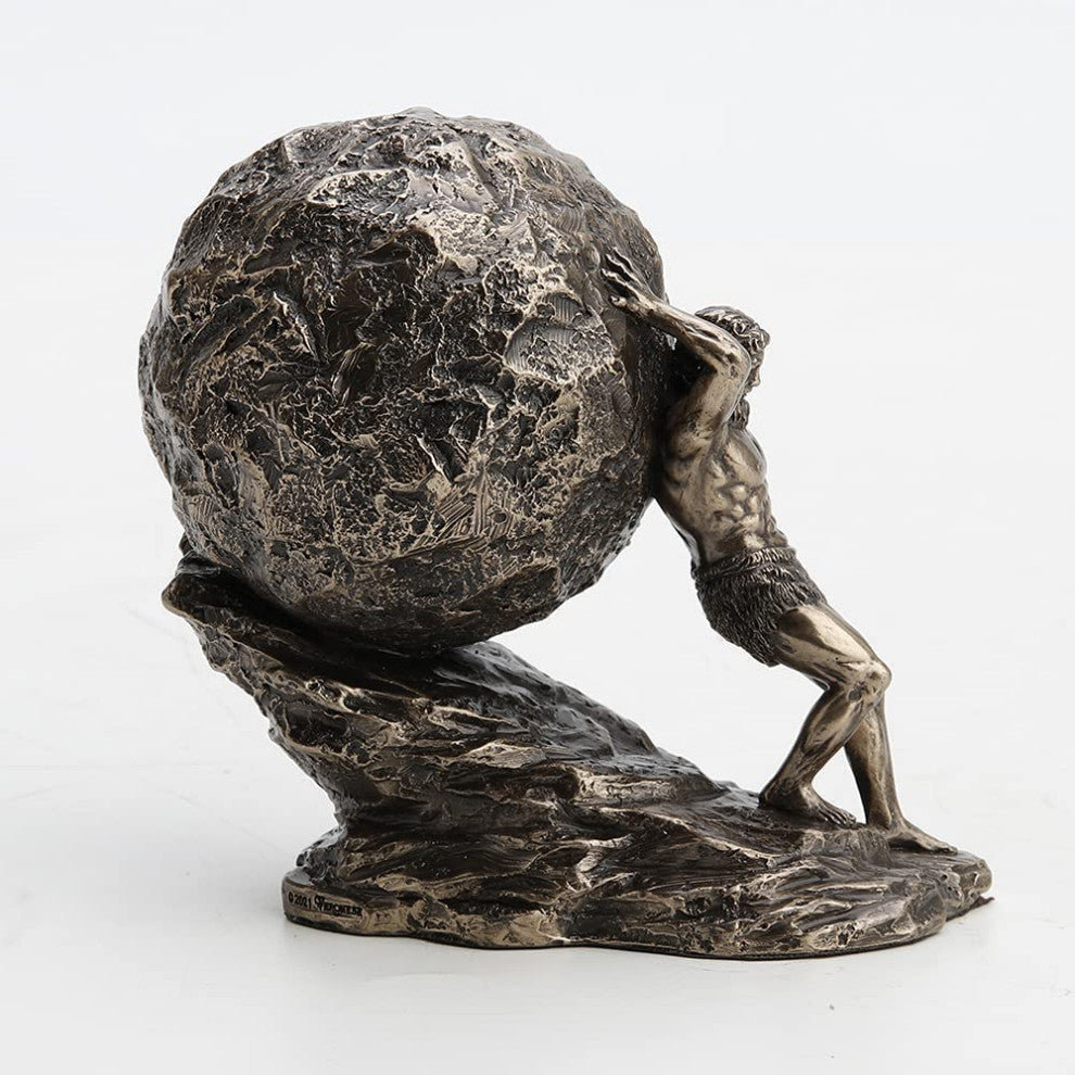 Sisyphus Rolling The Boulder -  Classic Statue Sculpture