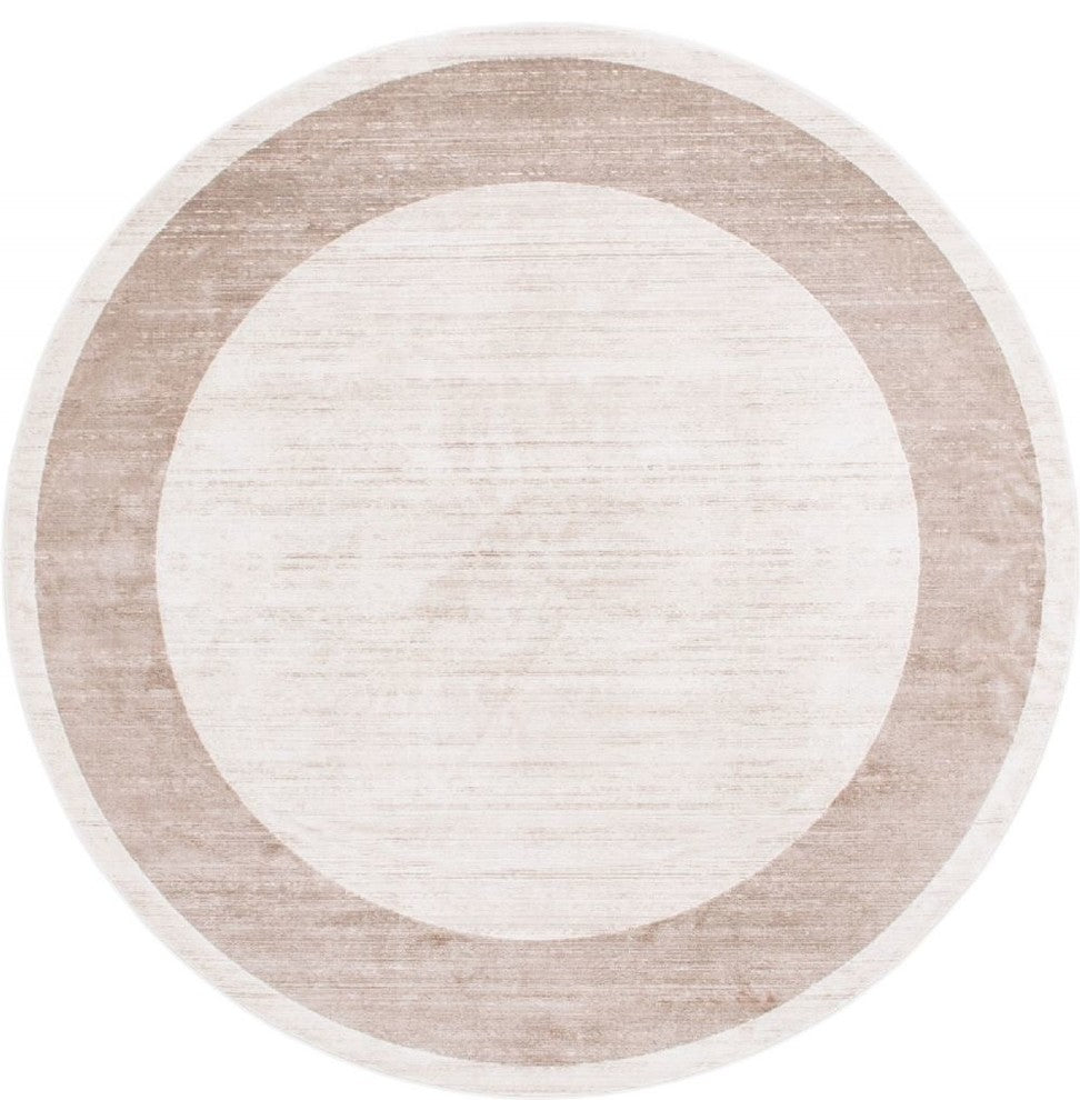 Contemporary Heights 8' Round Crema Area Rug