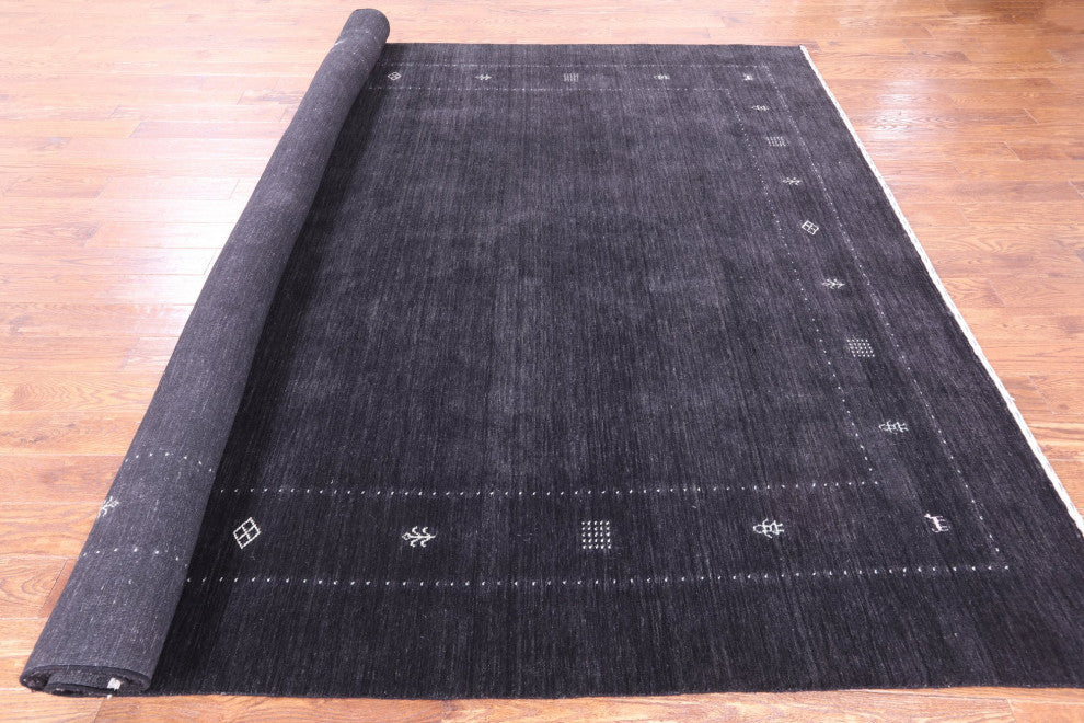 9' 0" X 11' 10" Handmade Persian Gabbeh Wool Rug Q11378