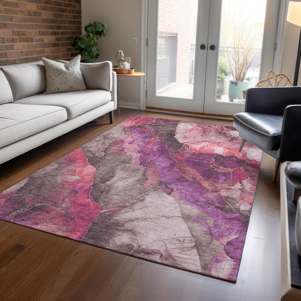 Machine Washable Indoor/Outdoor Chantille ACN1864 Blush 8' x 10' Rug