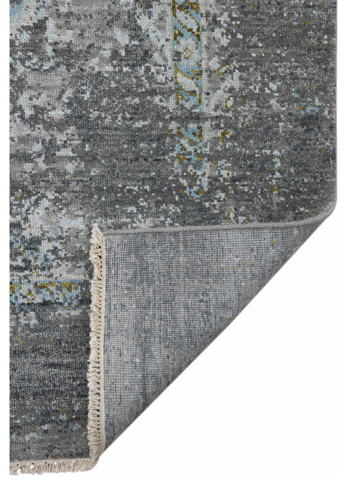 Naomi Teri Silver Knotted Wool Area Rug, 8'x10'