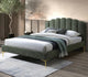 Omax Decor Bella Modern Fabric Upholstered Platform Bed, Forest Green, Queen