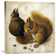 "Two Squirrels, One Eating a Hazelnut" Artwork, 28" x 30"