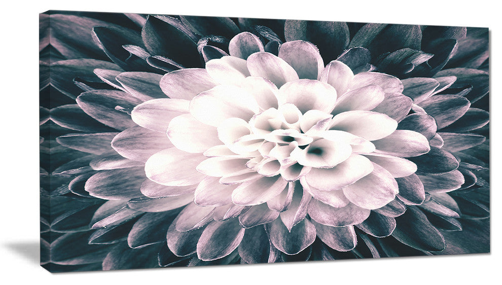 Macro Chrysanthemum Flower, Flowers Canvas Wall Artwork, 32"x16"