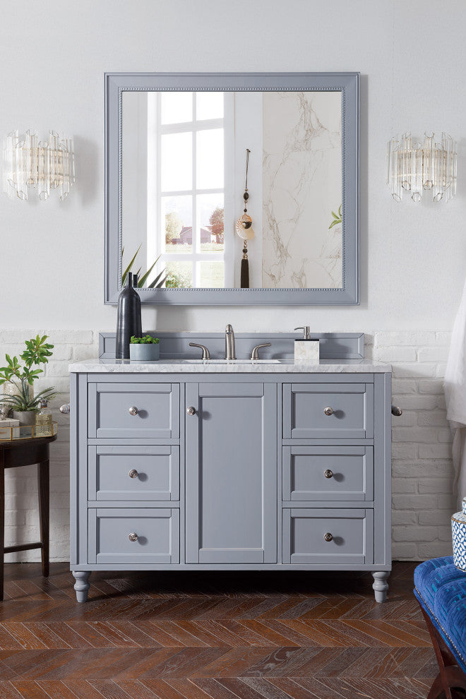 James Martin 301-V48-SL-3CAR 48" Single Vanity with Carrara Marble Top