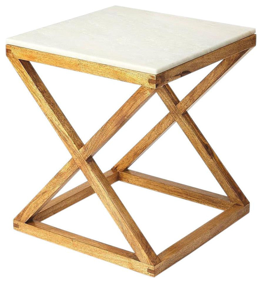 Contemporary Marble Top Side Table