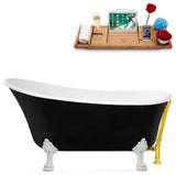 59" Streamline Clawfoot Tub and Tray With External Drain