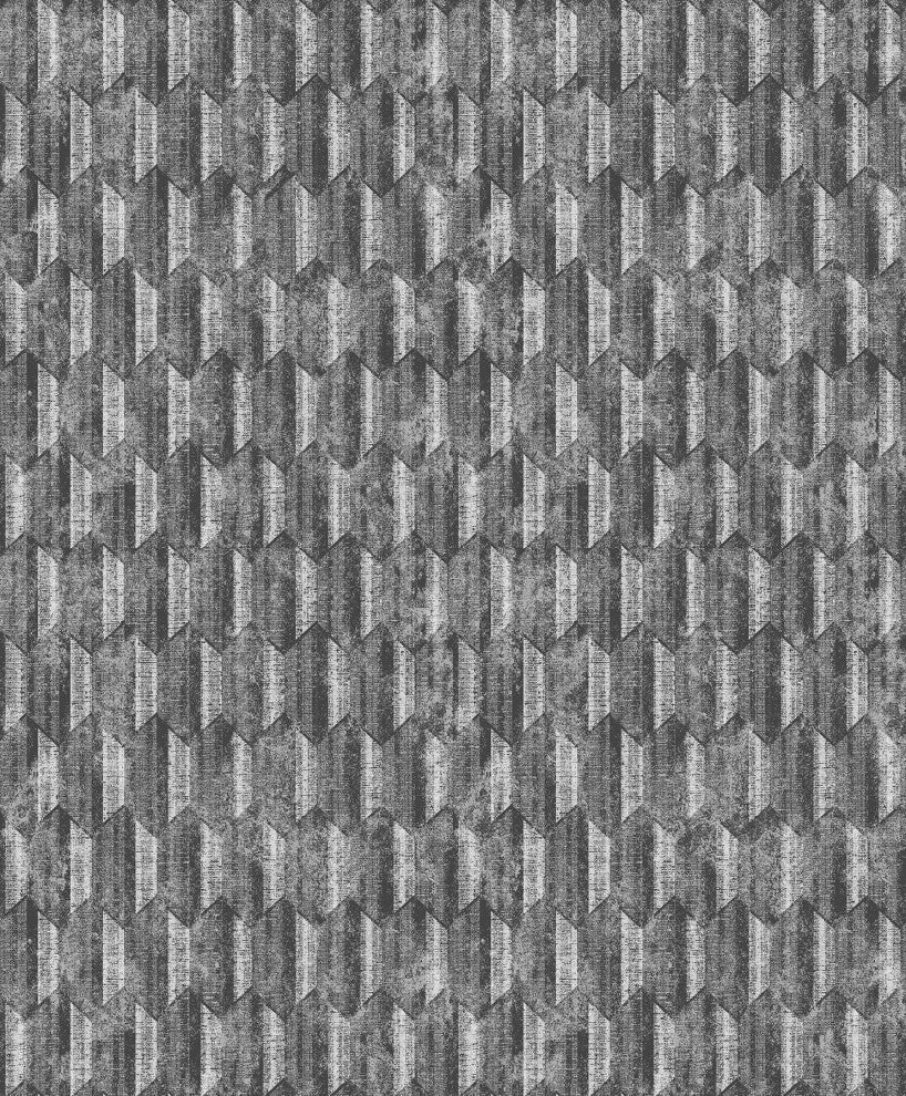 Kendall Silver Geometric Wallpaper Bolt