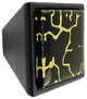 Hand Painted Abstract Golden Curls Crystal Glass Black Metal Square Frustum Knob
