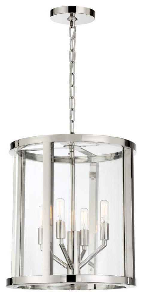 Devon Four Light Lantern in Polished Nickel