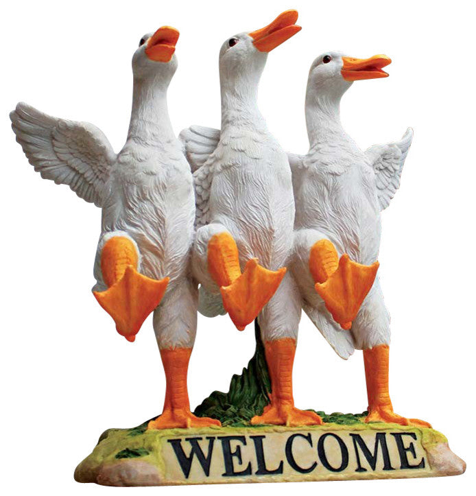 Delightful Dancing Ducks Welcome Sign