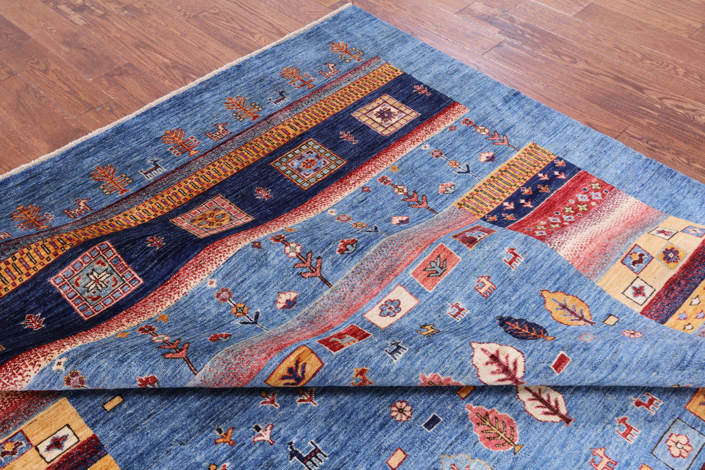 Handmade Tribal Persian Gabbeh Wool Rug 8' 0" X 9' 8" Q8021