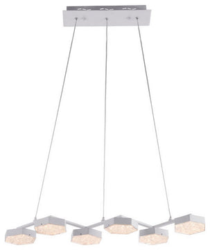 HomeRoots 29.5" X 10.2" X 43.3" White Acrylic Painted Metal Ceiling Lamp