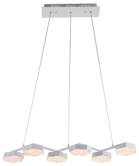 HomeRoots 29.5" X 10.2" X 43.3" White Acrylic Painted Metal Ceiling Lamp